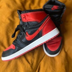 Nike Black and Red High-Top Jordan 1 Sneakers